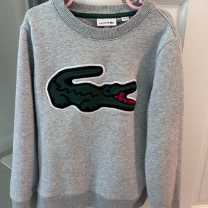 Lacoste Gray Sweatshirt with Green Alligator
